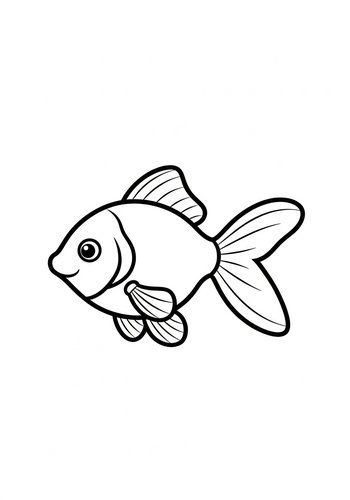 Cute Goldfish Coloring Page: Dive Into Fun