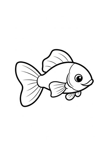 Cute Goldfish Coloring Page For Kids