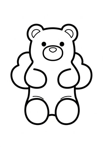 Cute Gummy Bear Coloring Page For Kids