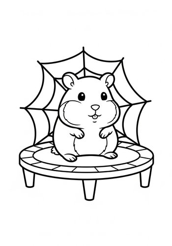 Cute Hamster Coloring Page For Kids