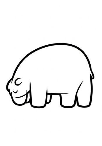 Cute Hippo Coloring Page For Kids