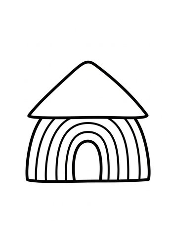 Cute Home Coloring Page: Simple Shelter Design