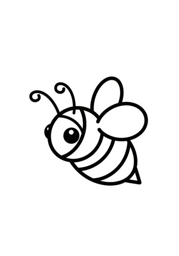 Cute Honey Bee Coloring Page For Kids