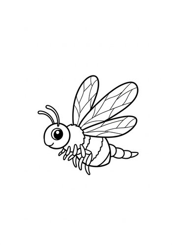 Cute Honey Bee Coloring Page For Kids