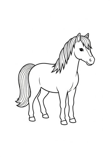 Coloring Page: Cute Horse Coloring Page For Kids