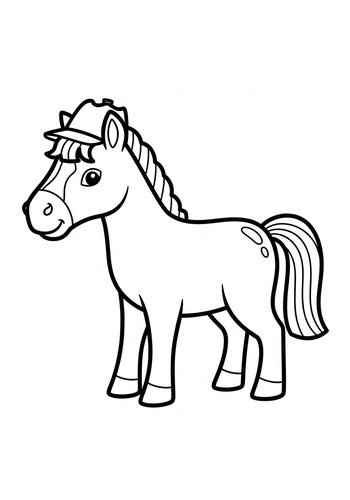 Coloring Page: Cute Horse Coloring Page With Hat
