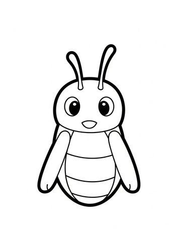 Cute Insect Coloring Page For Kids