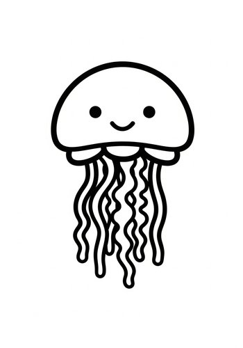 Cute Jellyfish Coloring Page For Kids