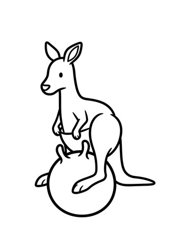 Cute Kangaroo Coloring Page For Kids