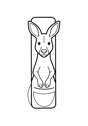 Cute Kangaroo Coloring Page For Kids