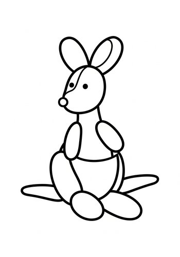 Cute Kangaroo Coloring Page For Kids
