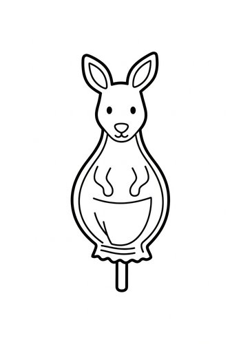 Cute Kangaroo Coloring Page For Kids