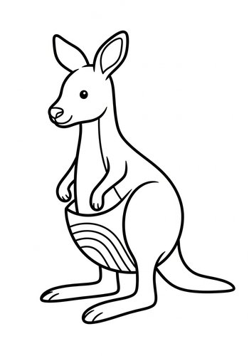 Cute Kangaroo Coloring Page For Kids