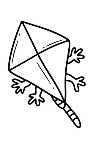 Cute Kite Coloring Page For Kids