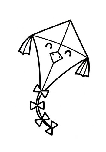 Cute Kite Coloring Page: Soar Into Fun