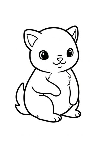 Cute Kitten Coloring Page: Fun For Kids