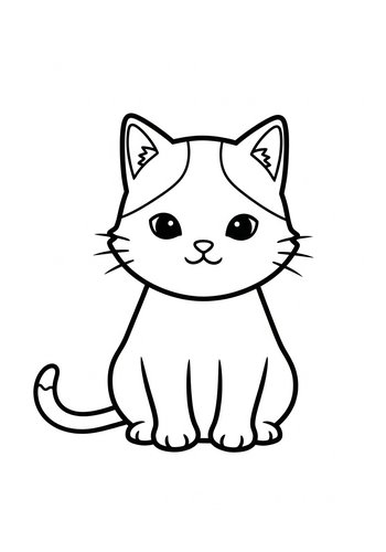 Cute Kitty Coloring Page