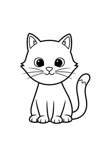 Cute Kitty Coloring Page - Fun For Kids