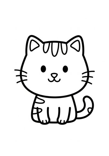 Cute Kitty Coloring Page: Fun For Kids