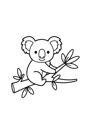 Cute Koala Coloring Page: A Beary Good Time