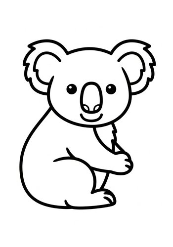 Cute Koala Coloring Page For Kids