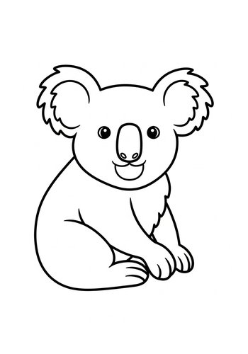 Cute Koala Coloring Page For Kids