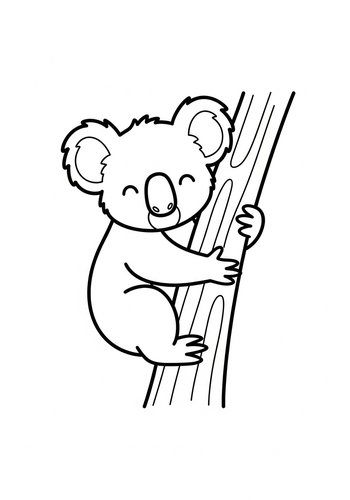 Cute Koala Coloring Page For Kids