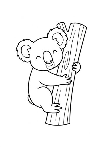 Cute Koala Coloring Page For Kids