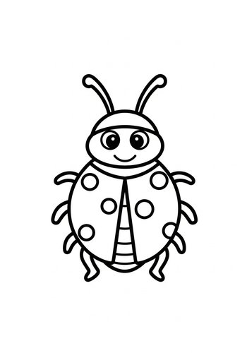 Cute Ladybug Coloring Page For Kids