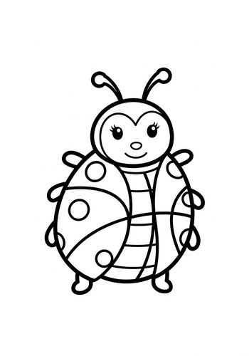 Cute Ladybug Coloring Page For Kids