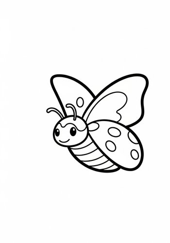 Cute Ladybug Coloring Page For Kids