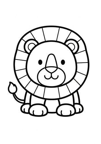Cute Lion Coloring Page: Roar Into Fun