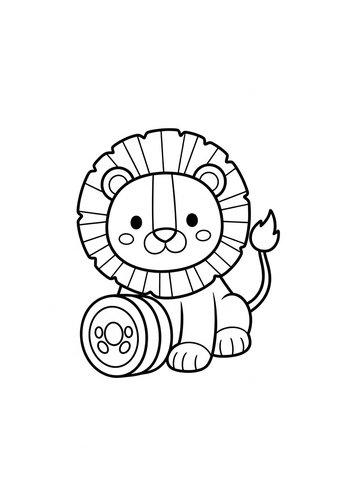 Cute Lion Cub Coloring Page