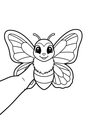 Cute Little Bee Coloring Page