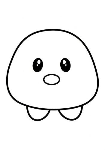 Cute Little Blob Coloring Page