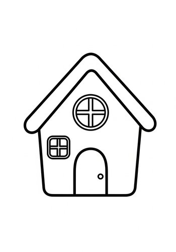 Cute Little House Coloring Page