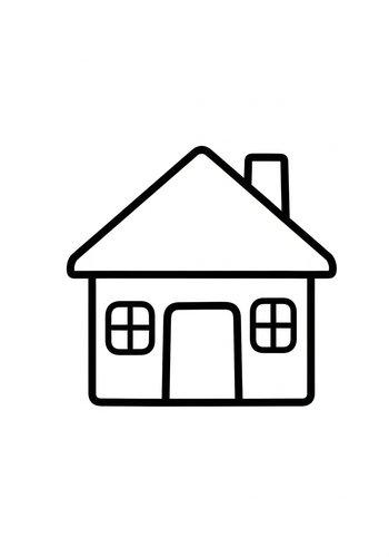 Cute Little House Coloring Page