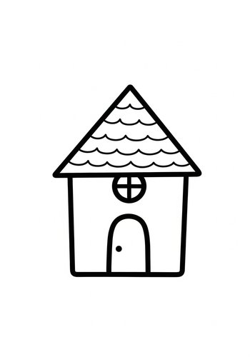 Cute Little House Coloring Page