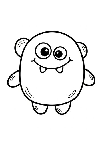 Cute Little Monster Coloring Page