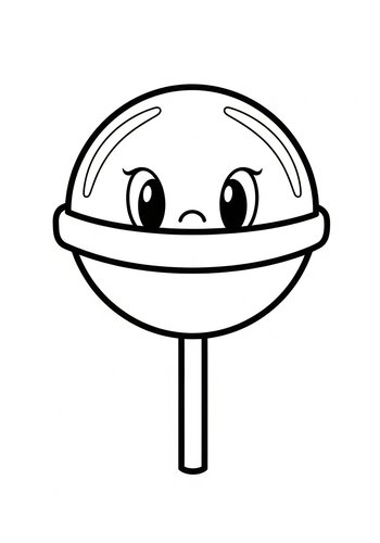 Cute Lollipop Coloring Page For Kids