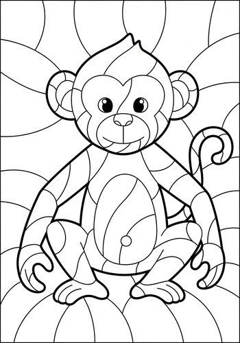 Cute Monkey Coloring Page For Kids