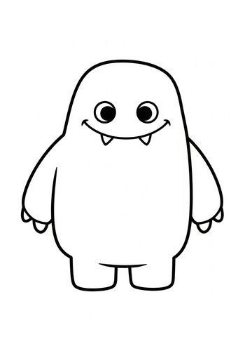 Cute Monster Coloring Page For Kids