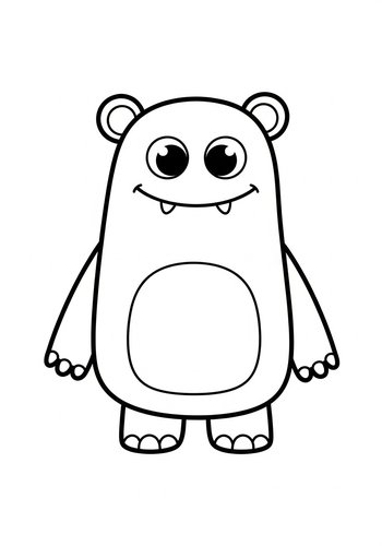 Cute Monster Coloring Page For Kids