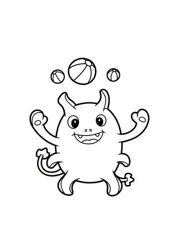 Cute Monster Coloring Page For Kids