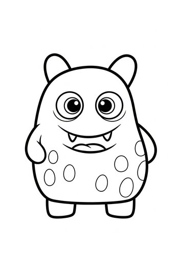 Cute Monster Coloring Page For Kids