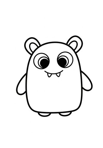 Cute Monster Coloring Page For Kids