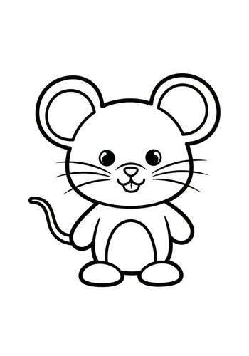 Cute Mouse Coloring Page - Fun For Kids