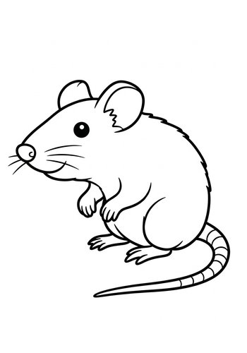 Cute Mouse Coloring Page For Kids