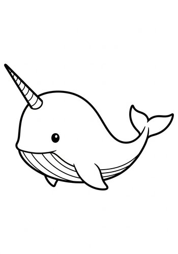 Cute Narwhal Coloring Page: Underwater Fun