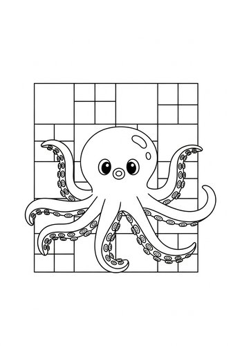 Cute Octopus Coloring Page For Kids